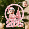 Baby Photo Beside Christmas Tree 2025 - Personalized Acrylic Ornament - Unique Christmas Gift For New Parents, Newborn Keepsake