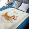 Custom Watercolor Portraits Using Pet Photo Personalized Fleece Blanket, Gift for Dogs Cats Lovers, Pet Lover Gift