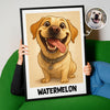 Caricature Dog Cat Photo Personalized Poster, Funny Gift for Pet Lovers