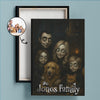 Custom Gothic Family Portrait from Photo Personalized Canvas, Halloween Decor