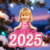 Upload Photo Cute Little Doll 2025 - Personalized Acrylic Ornament - Christmas Gift for Kids, Grandkids