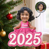 Upload Photo Cute Little Doll 2025 - Personalized Acrylic Ornament - Christmas Gift for Kids, Grandkids