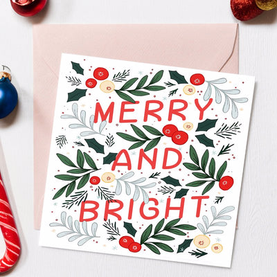 Merry And Bright Christmas Card