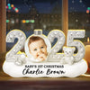 Baby Photo 2025 First Christmas - Personalized Light Box - Christmas Gift for New Parent, Newborn Keepsake