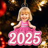 Upload Photo Cute Little Doll 2025 - Personalized Acrylic Ornament - Christmas Gift for Kids, Grandkids