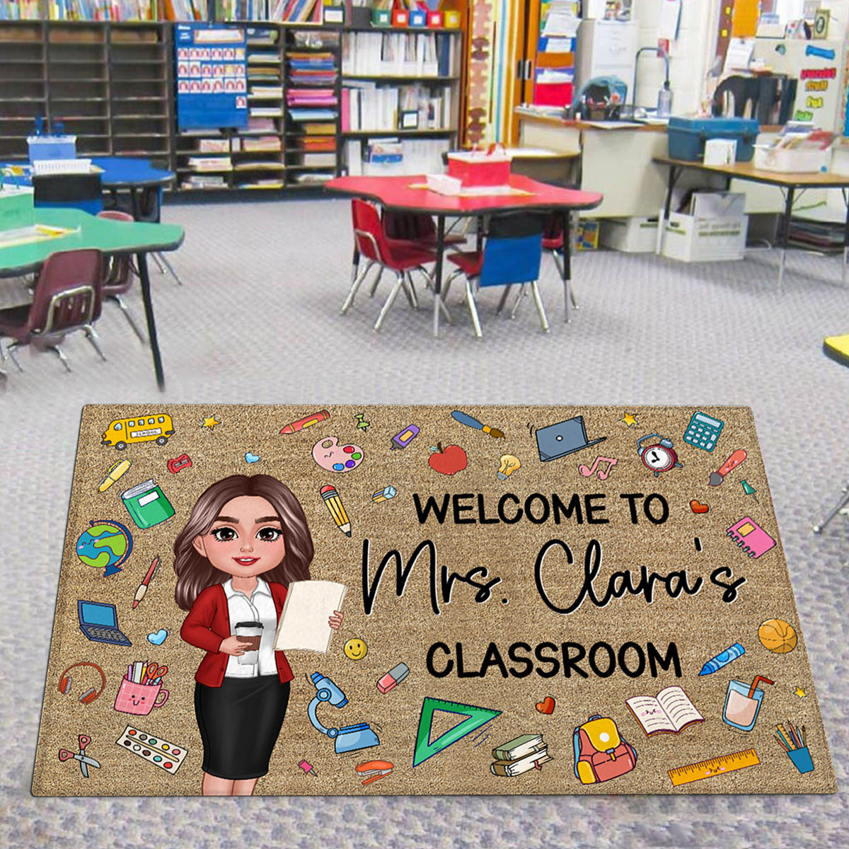 Teacher Things Welcome To Classroom - Personalized Doormat - Gift For Teacher