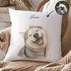 Custom Watercolor Portraits Using Pet Photo Personalized Pillow, Gift for Dogs Cats Lovers, Pet Lover Gift