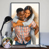Watercolor Couple Portrait from Photo, Custom Wedding Anniversary Gift for Wife Husband Parents, Engagement Gift for Friend, Unique Wall Art