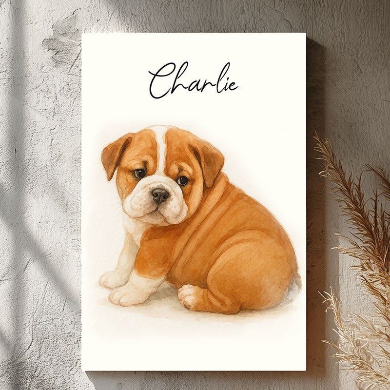 Custom Watercolor Portraits Using Pet Photo Personalized Canvas, Gift for Dogs Cats Lovers, Pet Lover Gift