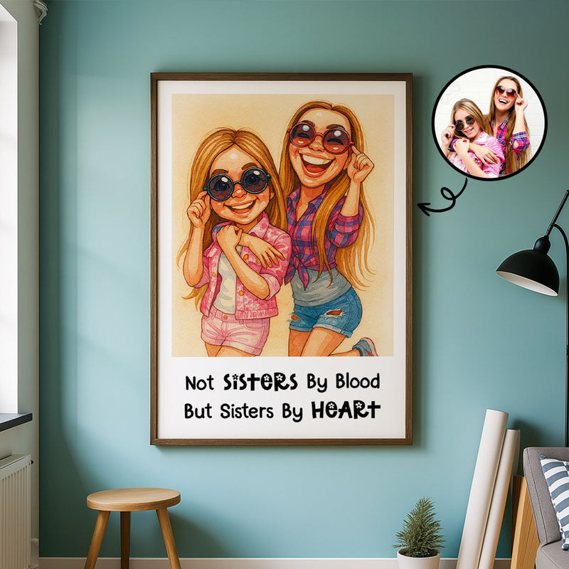 Custom Caricature Portrait from Photo Personalized Poster, Funny Gift for Couples, Friends, Pets, Family