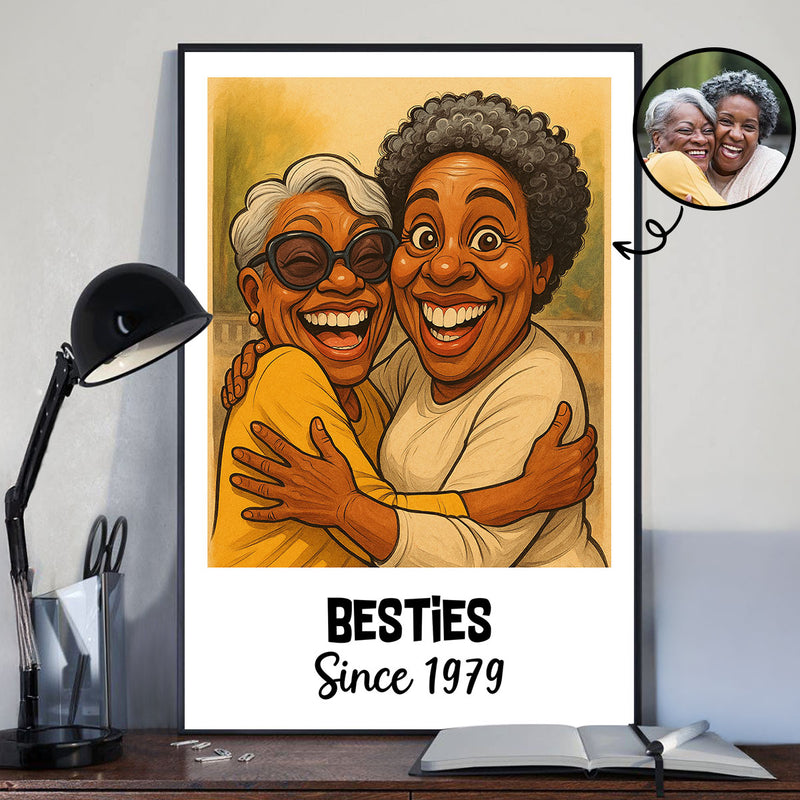 Custom Caricature Portrait from Photo Personalized Poster, Funny Gift for Couples, Friends, Pets, Family