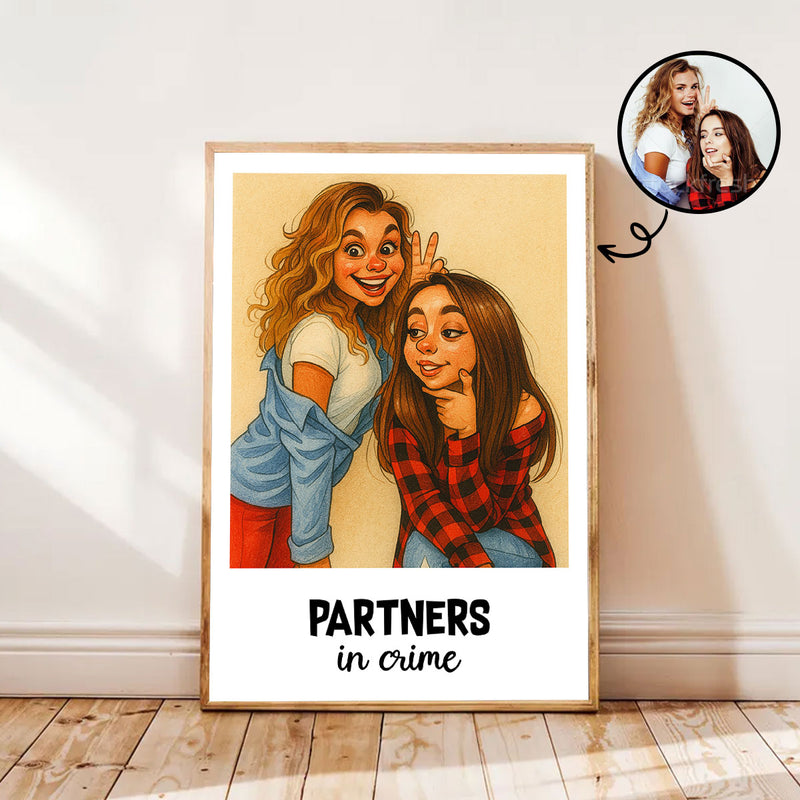 Custom Caricature Portrait from Photo Personalized Poster, Funny Gift for Couples, Friends, Pets, Family