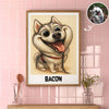 Caricature Dog Cat Photo Personalized Poster, Funny Gift for Pet Lovers