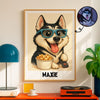 Caricature Dog Cat Photo Personalized Poster, Funny Gift for Pet Lovers