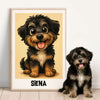 Caricature Dog Cat Photo Personalized Poster, Funny Gift for Pet Lovers
