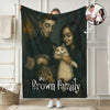 Custom Gothic Family Portrait from Photo Personalized Fleece Blanket, Halloween Decor