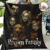 Custom Gothic Family Portrait from Photo Personalized Fleece Blanket, Halloween Decor
