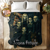 Custom Gothic Family Portrait from Photo Personalized Fleece Blanket, Halloween Decor