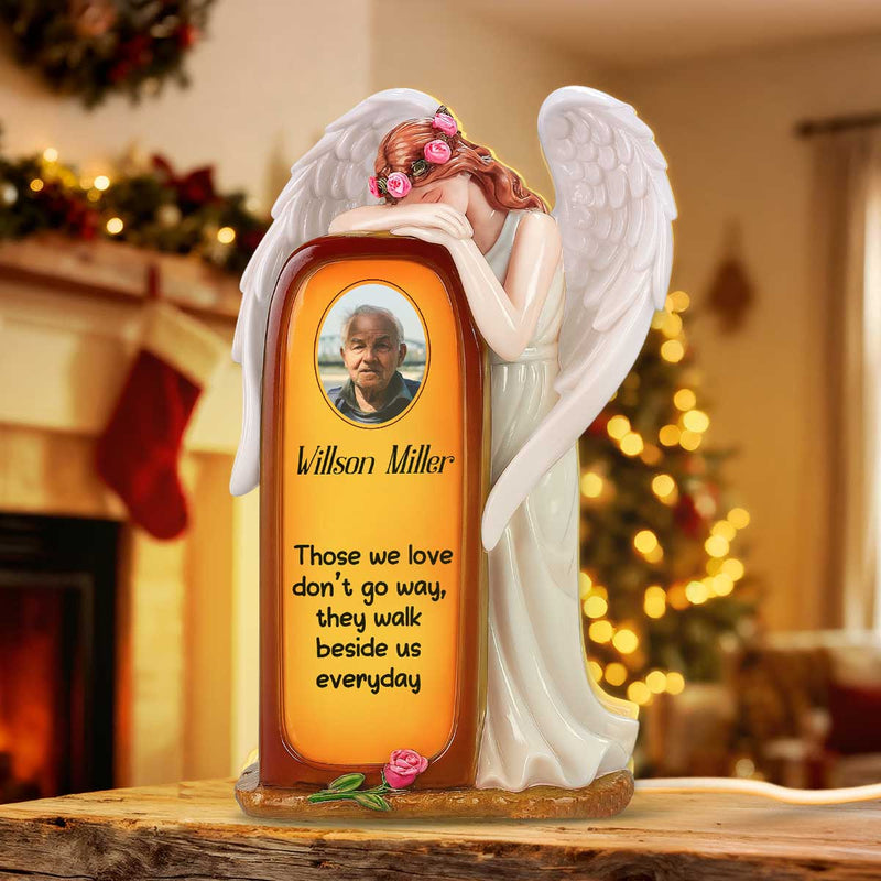 3D Effect Guardian Angel Custom Photo - Personalized Light Box - Memorial Keepsake For Family