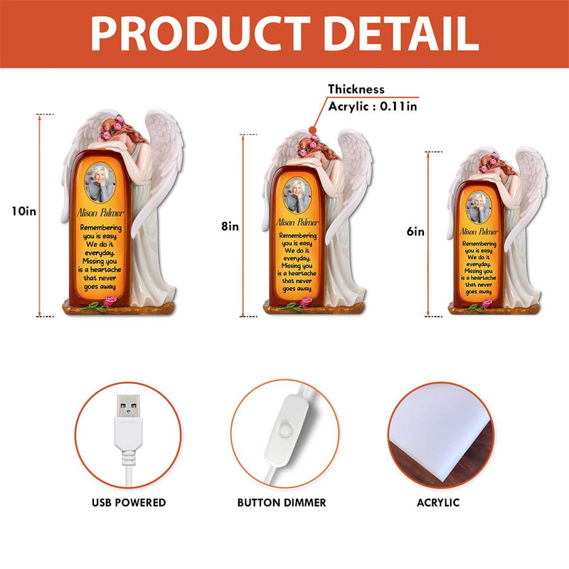 3D Effect Guardian Angel Custom Photo - Personalized Light Box - Memorial Keepsake For Family