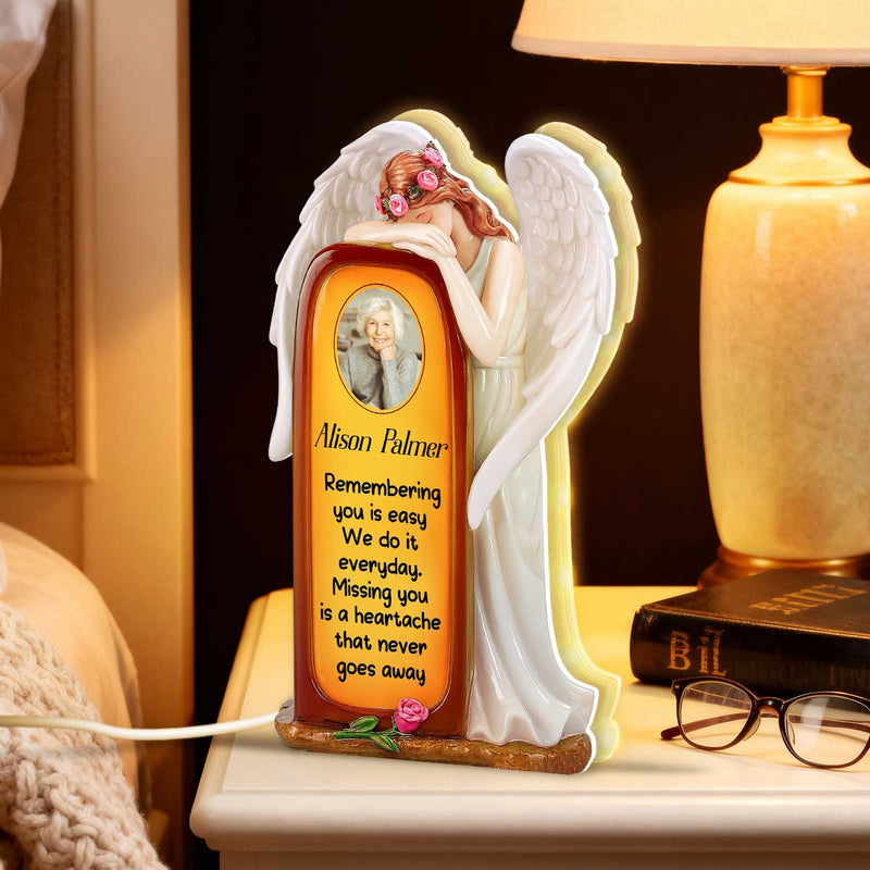 3D Effect Guardian Angel Custom Photo - Personalized Light Box - Memorial Keepsake For Family
