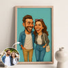 Custom Funny Couple Caricature Portrait Personalized Poster, Transform Your Photo into Hilarious Art
