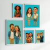 Custom Funny Couple Caricature Portrait Personalized Poster, Transform Your Photo into Hilarious Art