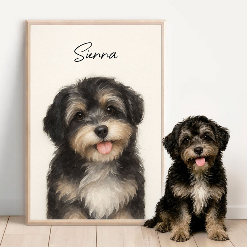 Custom Watercolor Portraits Using Pet Photo - Personalized Poster - Gift for Dogs Cats Lovers, Pet Lover Gift