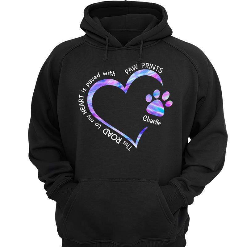 Road Paved With Paw Prints Colorful Personalized Hoodie Sweatshirt