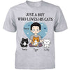 Just A Boy Loves Cats Personalized Youth Shirt